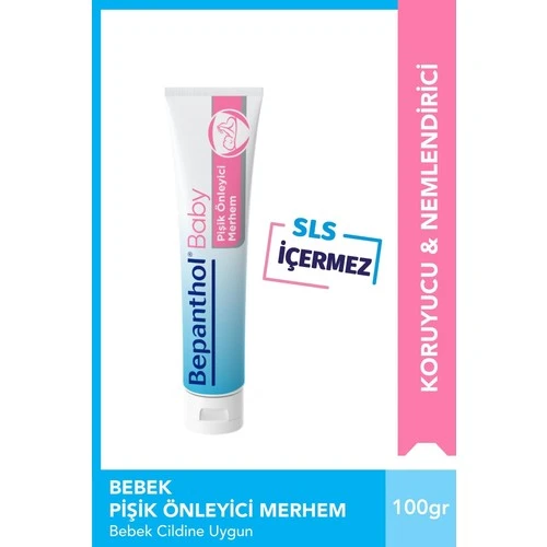 Bepanthol Baby Pişik Önleyici Merhem 100gr L Parapen, Sls, Parfüm, Koruyucu İçermez