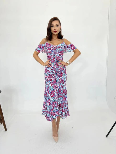 6410 ELBİSE-PEMBE - Resim 2