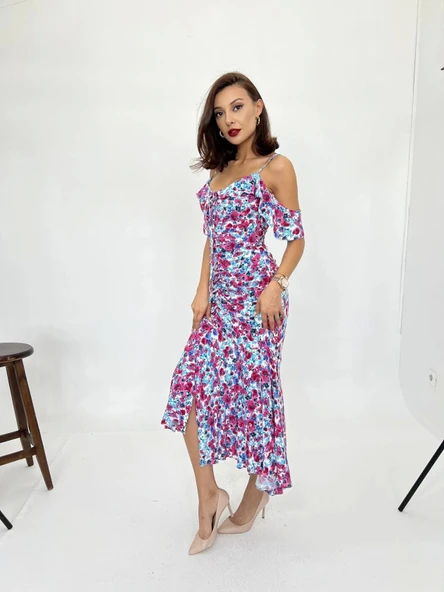 6410 ELBİSE-PEMBE - Resim 3