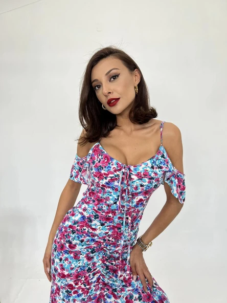 6410 ELBİSE-PEMBE - Resim 6