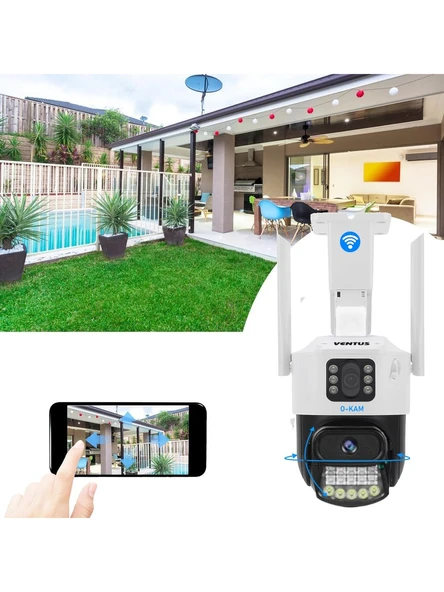 O-Kam 6015 WİFİ 6MP DUAL LENS ( SABİT + HAREKETLİ ) GECE GÖRÜŞ KİŞİ TAKİBİ SESLİ TÜRKÇE AKILLI KAMERA - 2