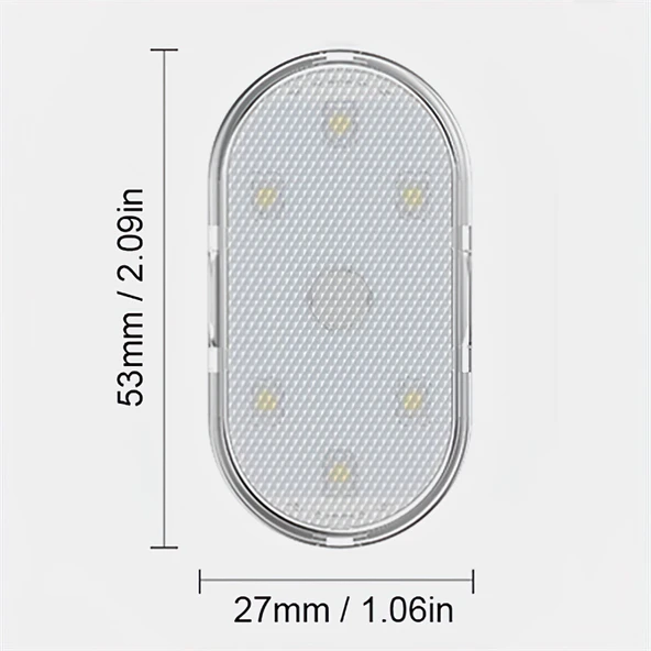 SGE TEKNOLOJİ Araç ve Dolap İçi Buz Mavisi Işık Şarjlı Dokunmatik LED Lamba Işık - 4