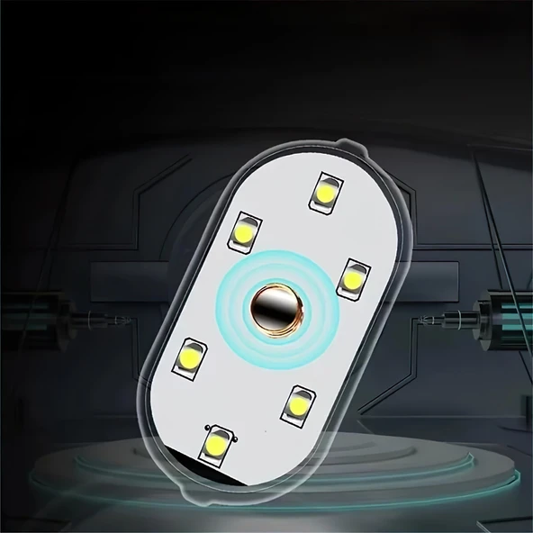 SGE TEKNOLOJİ Araç ve Dolap İçi Buz Mavisi Işık Şarjlı Dokunmatik LED Lamba Işık - 2