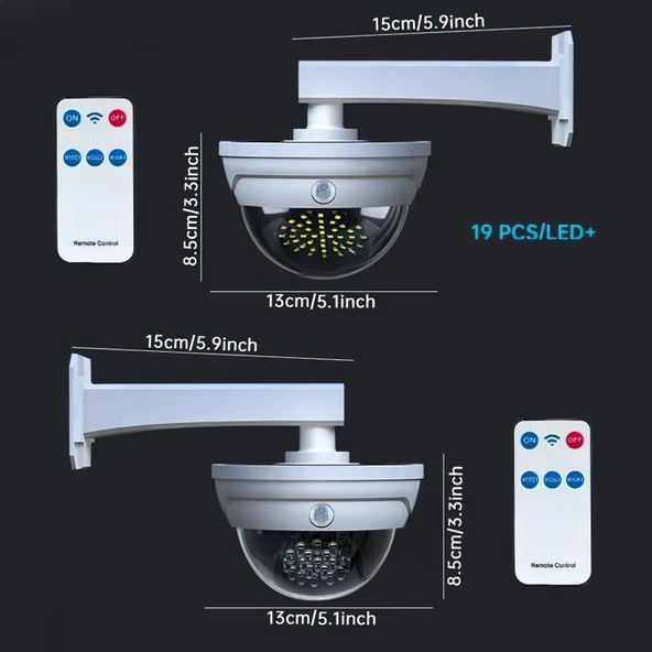 SGE TEKNOLOJİ GÜNEŞ ENERJİLİ GECE GÖRÜŞLÜ HAREKET SENSÖRLÜ CAYDIRICI KUMANDALI SAHTE GÜVENLİK KAMERA - 4