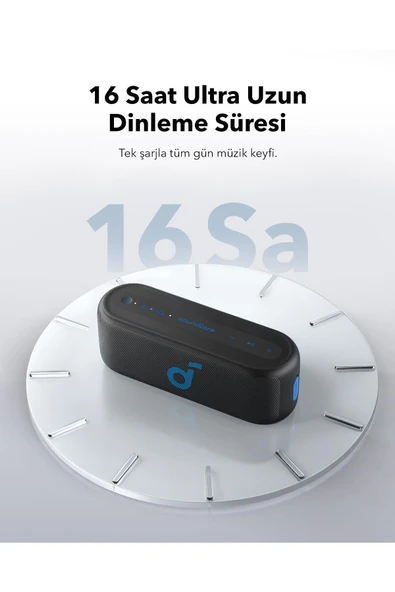 Anker Soundcore Select 2 S Kablosuz Bluetooth Hoparlör - 16 Saat Çalma Süresi - IPX7 - Siyah - A3171 (Anker Türkiye Garantili) - 3