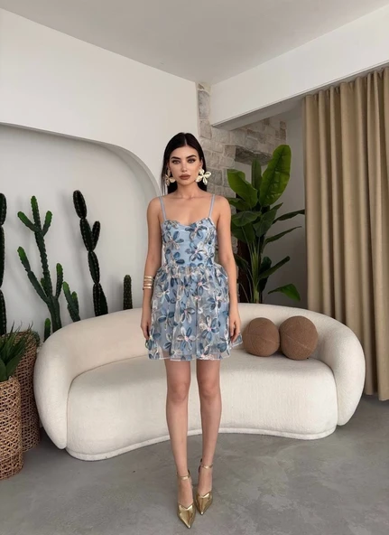 Moca İp Askılı Elbise - Resim 7