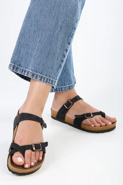 Siyah Kadın Parmak Arası Terlik-MTM-0051