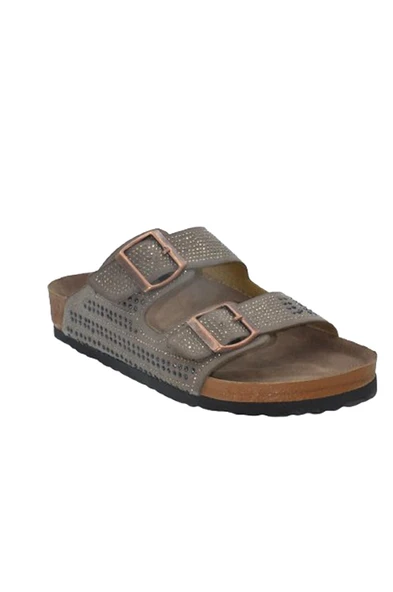 Vizon Taşlı Çift Bant Kadın Terlik- MTM-0052 - 2