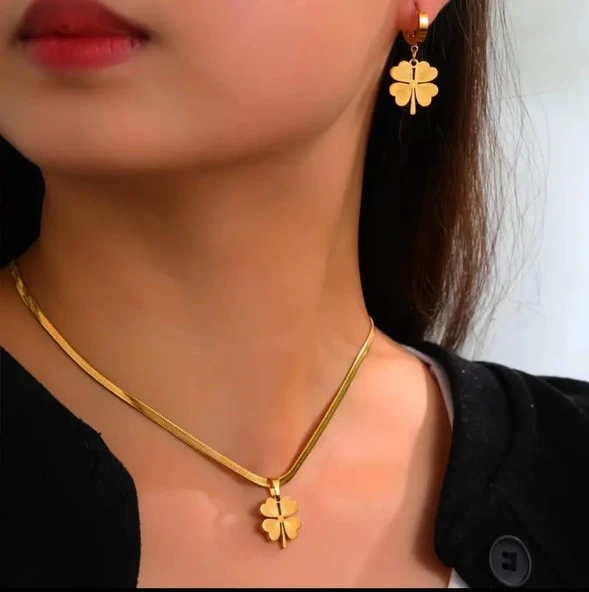 Yonca Gold Çelik Takı Seti 336 - Resim 2