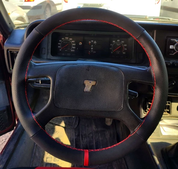 DİKİŞLİ DİREKSİYON KILIFI NUBUK DERİ NOKTALI DERİ KIRMIZI YÜZÜK KIRMIZI DİKİŞLİ TOFAŞ İÇİN ürün görseli