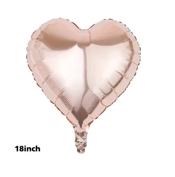 Brokoli Home Kalp Folyo Uçan Balon Gold Rose 3 Adet 45 Cm 18 İnç - 4