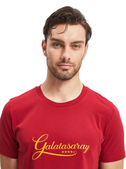 Galatasaray Orijinal Lisanslı Kırmızı Erkek T-Shirt + Bileklik Set Hediyelik Ahşap Kutulu - 6