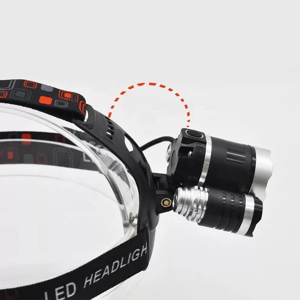 3 Başlıklı Şarjlı  Kafa Feneri   Wt-256 - Resim 3