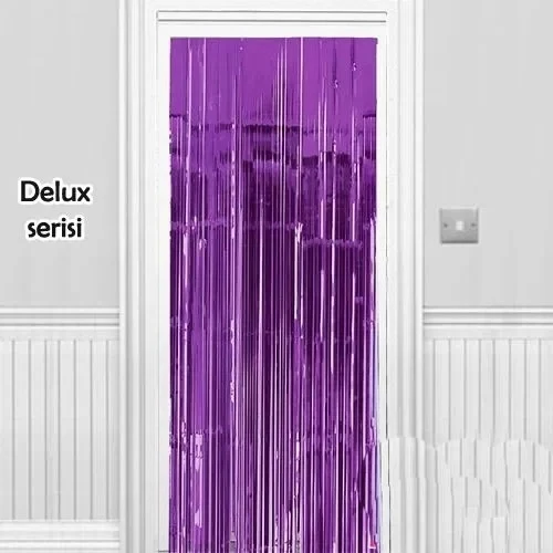 Işıltılı Du Ve Kapı Perdesi Mor Renk 90x200 Cm