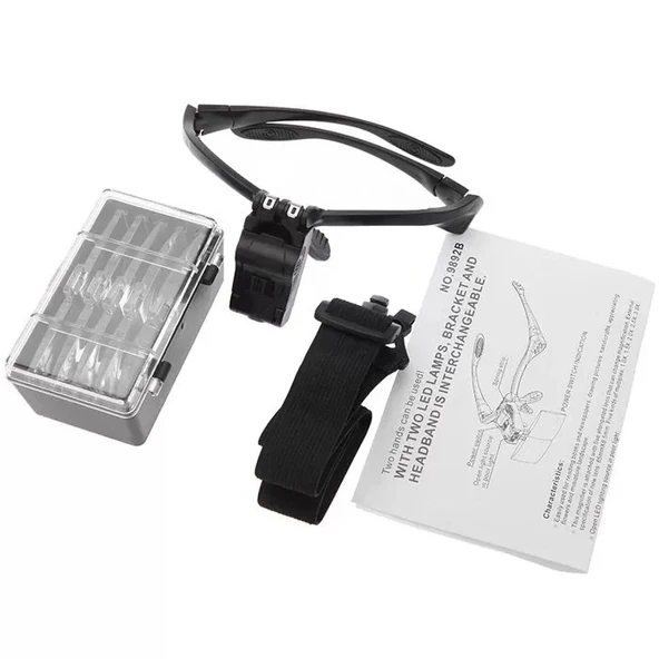 Işıklı Gözlük Büyüteç  5 Farklı Lens 9892b - 4