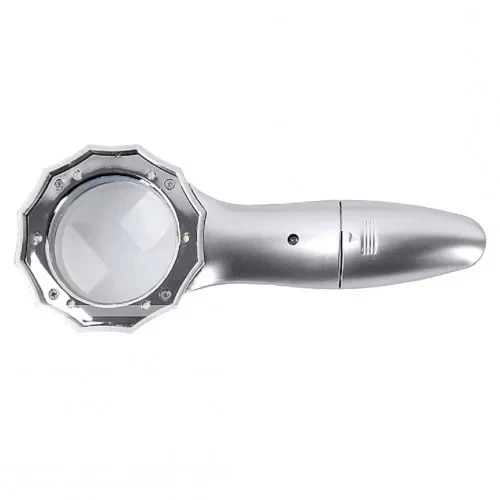 7x Büyüteç 6 Led Işık Aydınlatma 50mm Optik Lens El Büyüteç - Resim 4