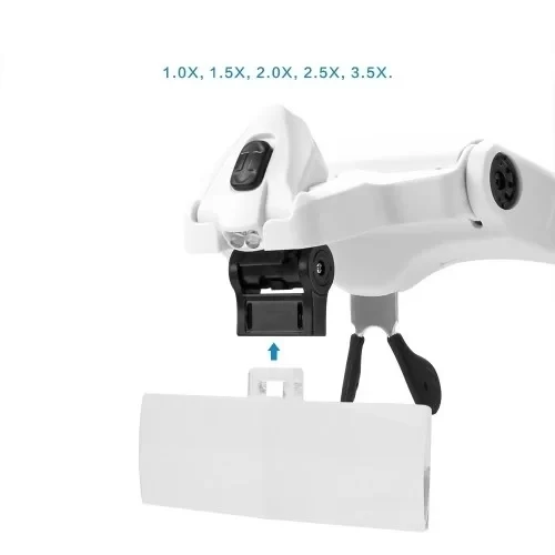 5 Lens 1.0x3.5x, 2led Işıklı  Ile Ayarlanabilir Gözlük Büyüteç9892b2 - 2