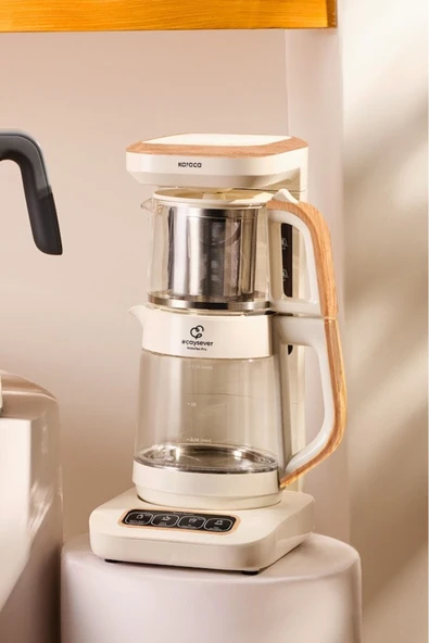 Karaca Çaysever Robotea Pro 4 in 1 Cam Çay Makinesi Wood Craft