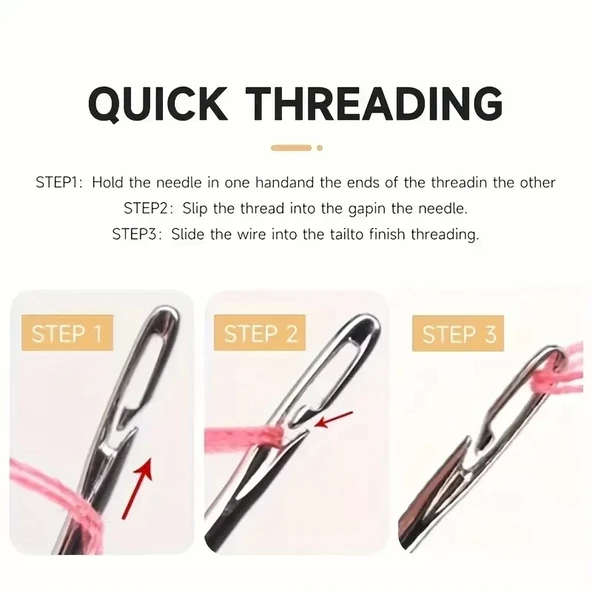 12  Kolay İplik Geçirilen İğne Seti - Resim 3