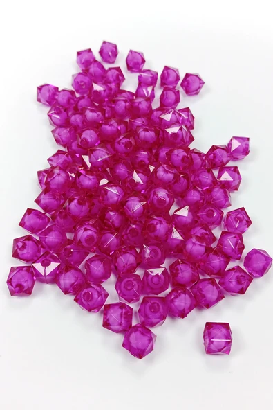 Küp Boncuk İçten Boncuklu Bileklik Çanta Boncuğu 10 mm 50 gr Mor - BNC451 ürün görseli 1