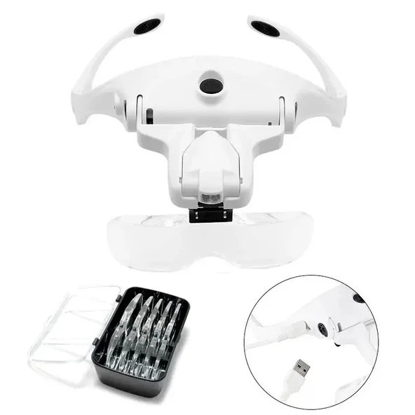 Şarjlı Gözlük Büyüteç Çalışma Büyüteci 5 Lensli 9892b2c - 5