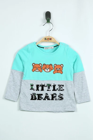 Toontoy Kız Bebek Tişört Little Bears Baskılı - 3