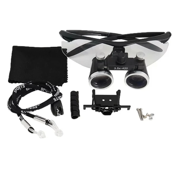 3.5x420mm  Diş Cerrahi Gözlük Lens Büyüteç,taşıma Çantalı - 2