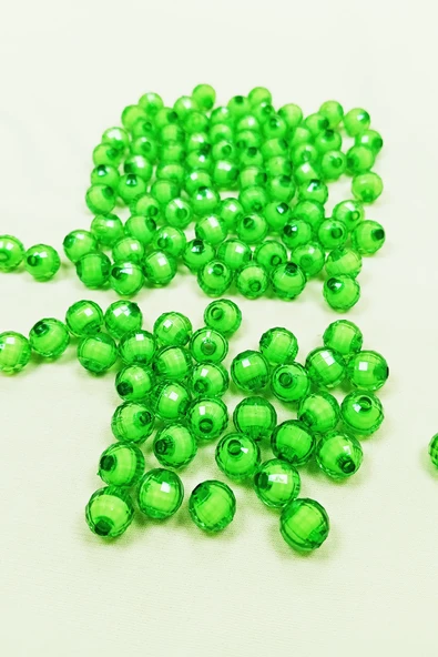 Dünya Boncuk İçten Boncuklu Bileklik Çanta Boncuğu 10 mm 50 gr Yeşil - BNC460 ürün görseli 1