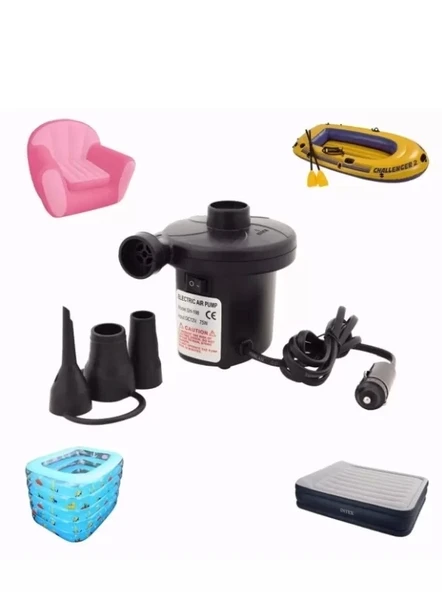 12v Çakmaklık Girişli Havuz Bot Şişme Yatak Şişirme Pompası - 2
