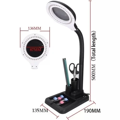 Esnek 5x /10x,40 Led Işıklı Büyüteç ,lamba Büyüteç Okuma, Çalışma Lehim Masa Lambası A808 - 4