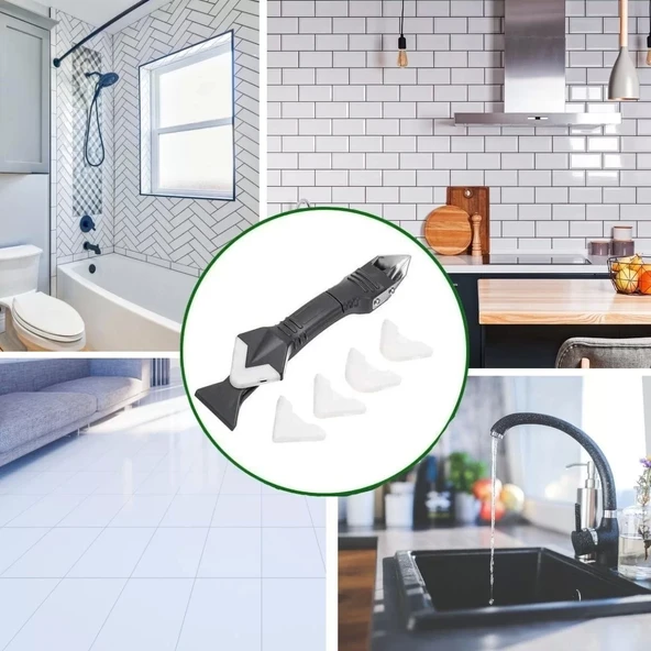 Fayans Derz Silikon Kazıyıcı Sıyırıcı Ve Uygulayıcı Aparat 3 Ü 1 Arada - Resim 2