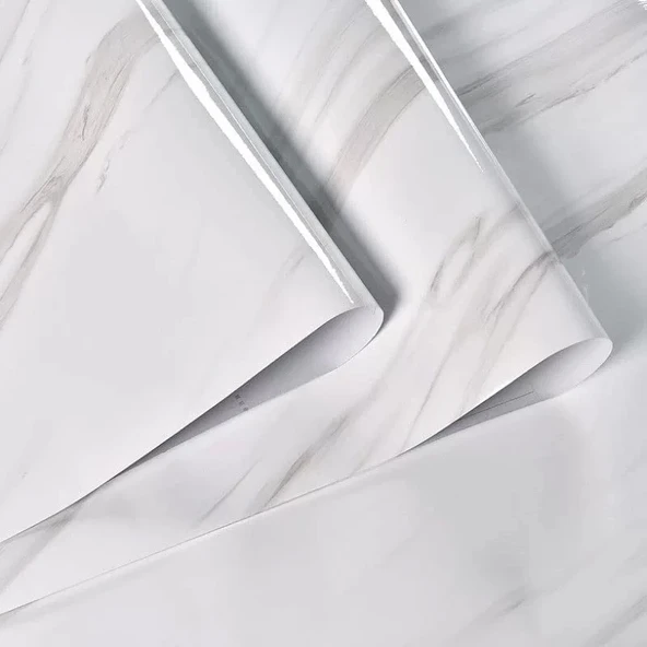Açık Mermer Desenli Yapışkanlı Kaplama Kağıdı  Büyük Boy 5 Metre - 3