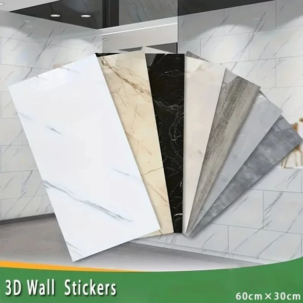 Siyah Mermer Desenli Alüminyum Plastik Duvar Sticker - 3