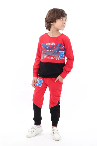 Toontoy Erkek Çocuk 69 Baskılı İçi Pamuklu Eşofman Takım - 3