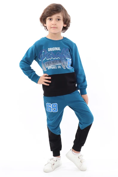 Toontoy Erkek Çocuk 69 Baskılı İçi Pamuklu Eşofman Takım - 4