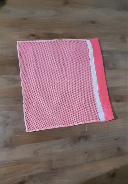 Pembe Fermuarlı - Hassas Çamaşır Terlik  Ayakkabı Yıkama Filesi Büyük Boy - 2