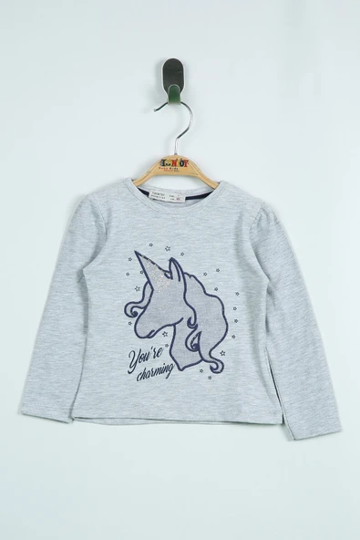 Toontoy Kız Çocuk Tişört Unicorn Nakışlı - 3