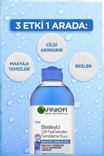 Garnier Besleyici Çift Fazlı Micellar Makyaj Temizleme Suyu 400 ml - Resim 2