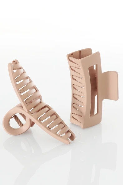 TOKALAND 2'Li Set Kaymaz Mat Görünümlü Mandal Saç Tokası - 7