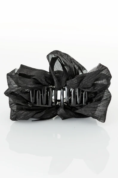 TOKALAND Fiyonk Model Zirkon Taşlı Simli Tüllü Şık Mandal Saç Tokası - Resim 4