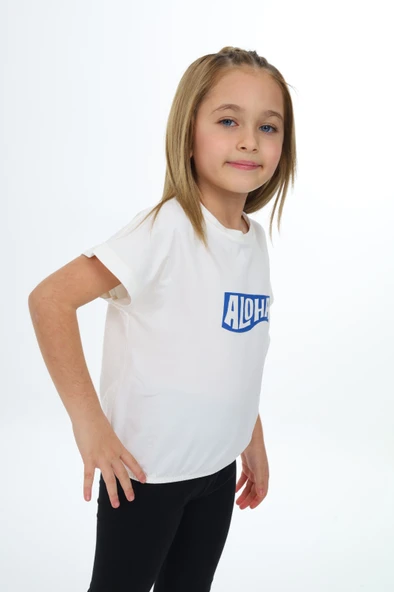 Toontoy Kız Çocuk Aloha  Baskılı Tişört - 10