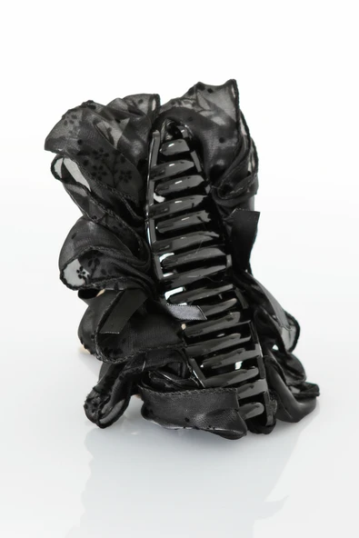 TOKALAND Fiyonk Model Çiçek Desenli Tüllü Şık Mandal Toka - 2