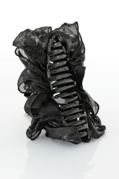 TOKALAND Fiyonk Model Çiçek Desenli Tüllü Şık Mandal Toka