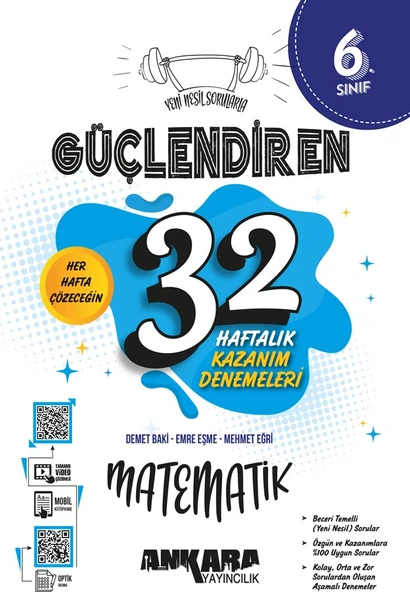 6. Sınıf Güçlendiren 32 Haftalık Matematik Kazanım Denemeleri