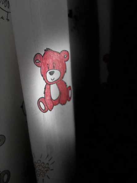 NİVEMESHOME HYL00009.801 ESTE BEAR ÇOCUK ODASI 1/2.5 PİLE TÜL PERDE PEMBE APM - 3