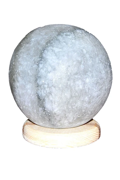 Çankırı Kristal Küre Model Kaya Tuzu Lambası 4 Kg Ağırlığında Gri Tuzdan