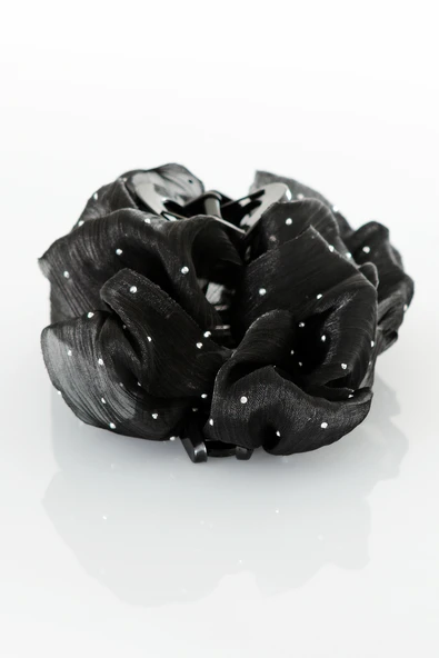 TOKALAND Fiyonk Model Zirkon Taş Süslemeli Tüllü Şık Mandal Saç Tokası - Resim 3