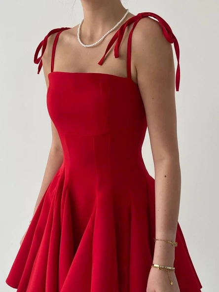 Clara Askılı Mini Elbise - 6