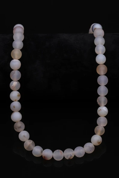 Mat Akik Doğaltaş Dizi 8 mm Küre Kesim - Resim 2