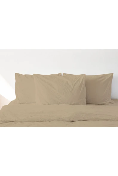 | Purecomfort | %100 Doğal Pamuk 2'li Yastık Kılıfı Seti | Bej - 2